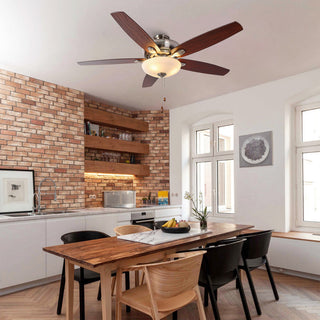 52-inch Polished Nickel Modern Ceiling Fan with Light