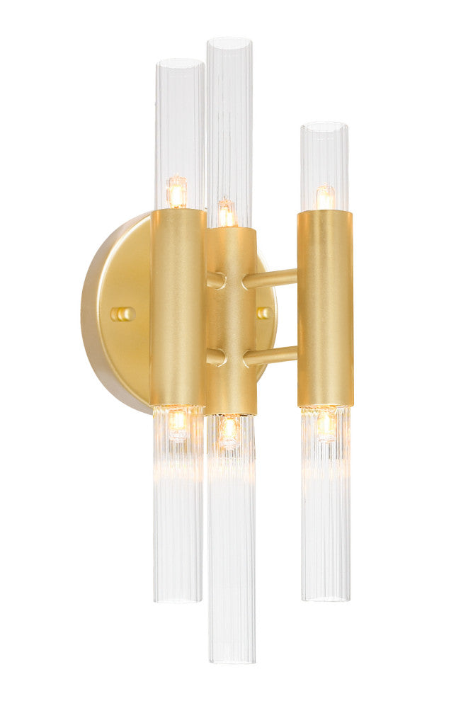 Orgue 6 Light Sconce With Satin Gold Finish