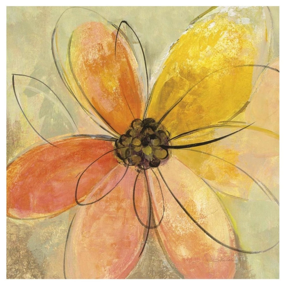 "Neon Floral II" Digital Paper Print by Silvia Vassileva, 20"x20"
