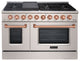 48" Slide-in Freestanding Gas Range & 6.7 Cu. Ft. Oven,8 Burners.Stainless Steel, Stainless Steel & Copper, 48"