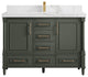 Aberdeen 48 Single Sink Bath Vanity in Pewter Green 2" Calacatta Nuvo