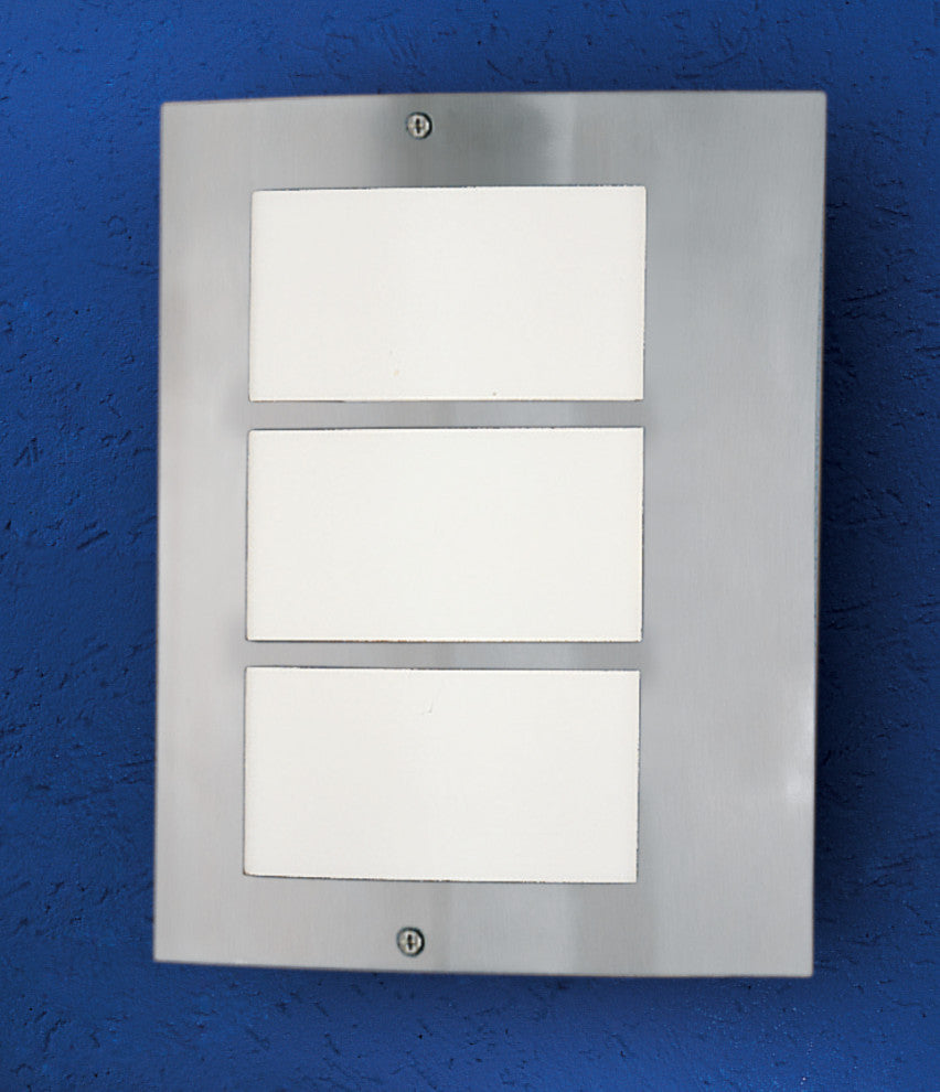 1x15W Outdoor Wall Light w/ Stainless Steel Finish & Acrylic Glass