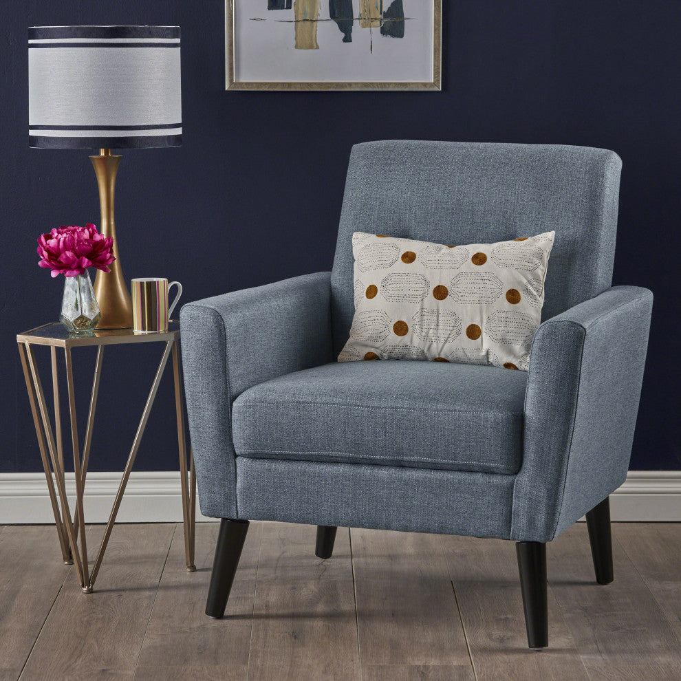 GDF Studio Sierra Mid Century Fabric Club Chair, Blue