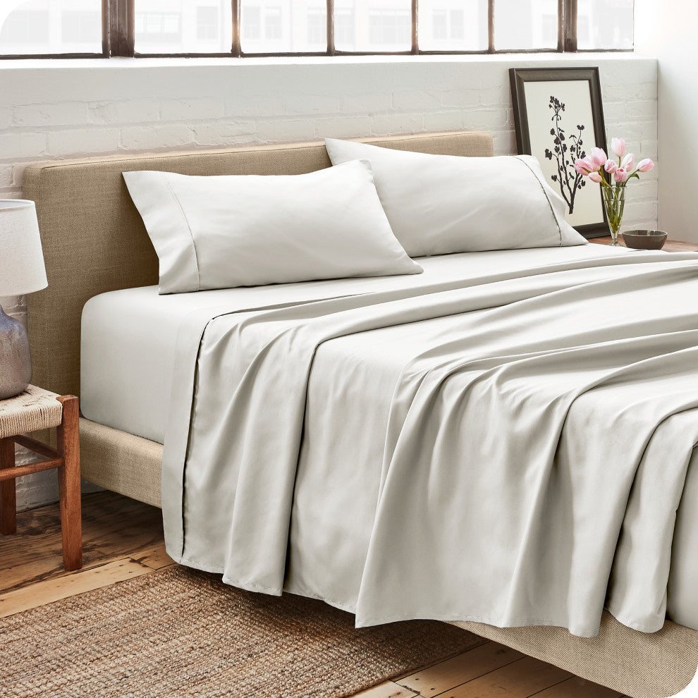 Bare Home 1800 Microfiber Sheet Set, Ivory, Split King