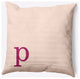 18" x 18" Modern Monogram Indoor/Outdoor Polyester Throw Pillow, Dusty Rose