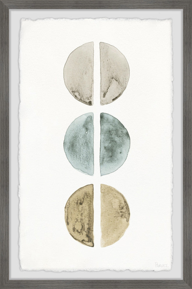 "Metallic Circles" Framed Painting Print, 8"x12"