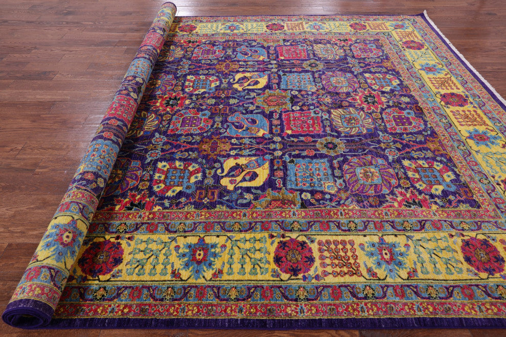 9' 2" X 11' 7" Persian Tabriz Hand Knotted Rug Q4908