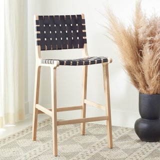 Safavieh Adah Leather Counter Stool, Black / Natural