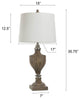 Branson Brushed Polyresin and Table Lamp White Linen Shade 36"H, Brown, Metal