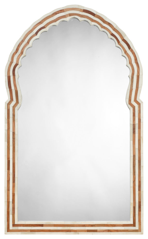 Bardot Large Bone and Wood Arch Mirror