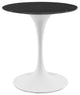 Lippa 28" Artificial Marble Dining Table White Black