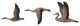 Set of Three Flying Geese Carved Wood 3D Wall Art
