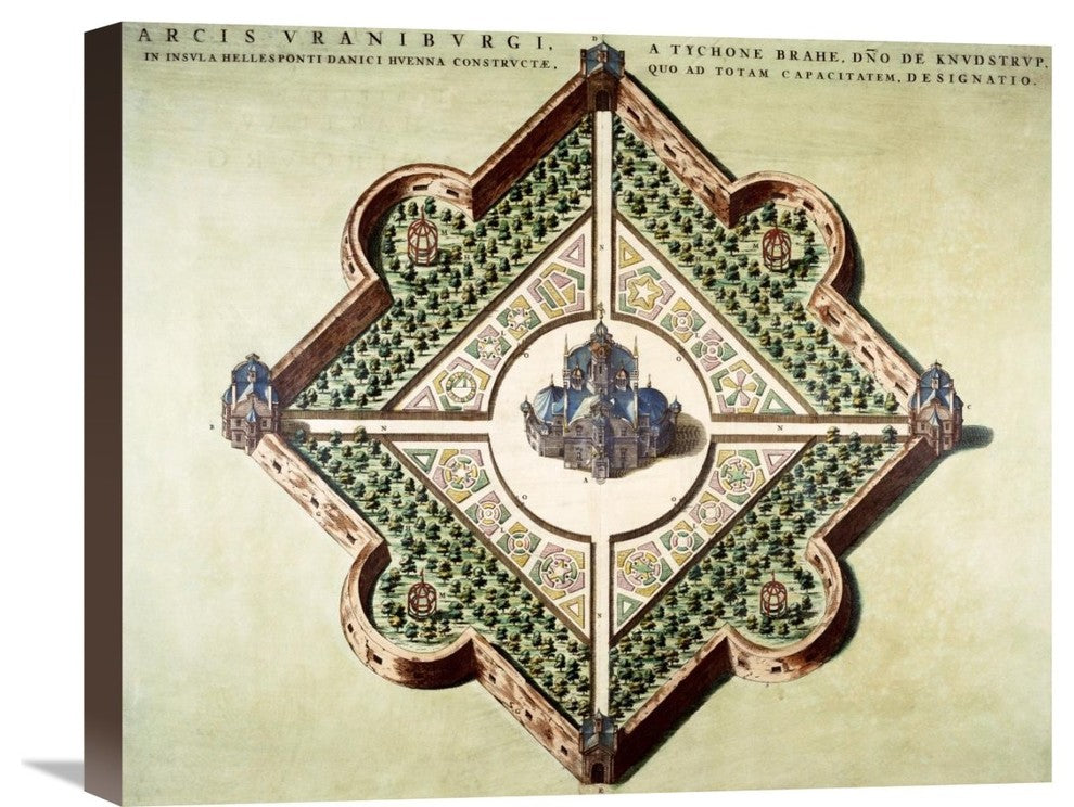 "Arcis Uraniburgi" Stretched Canvas Giclee by Joan Blaeu, 22"x18"