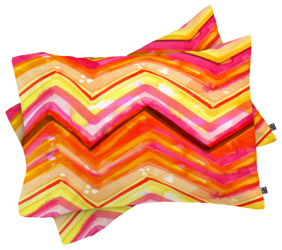 Deny Designs CayenaBlanca Watercolour Chevron Pillowcase