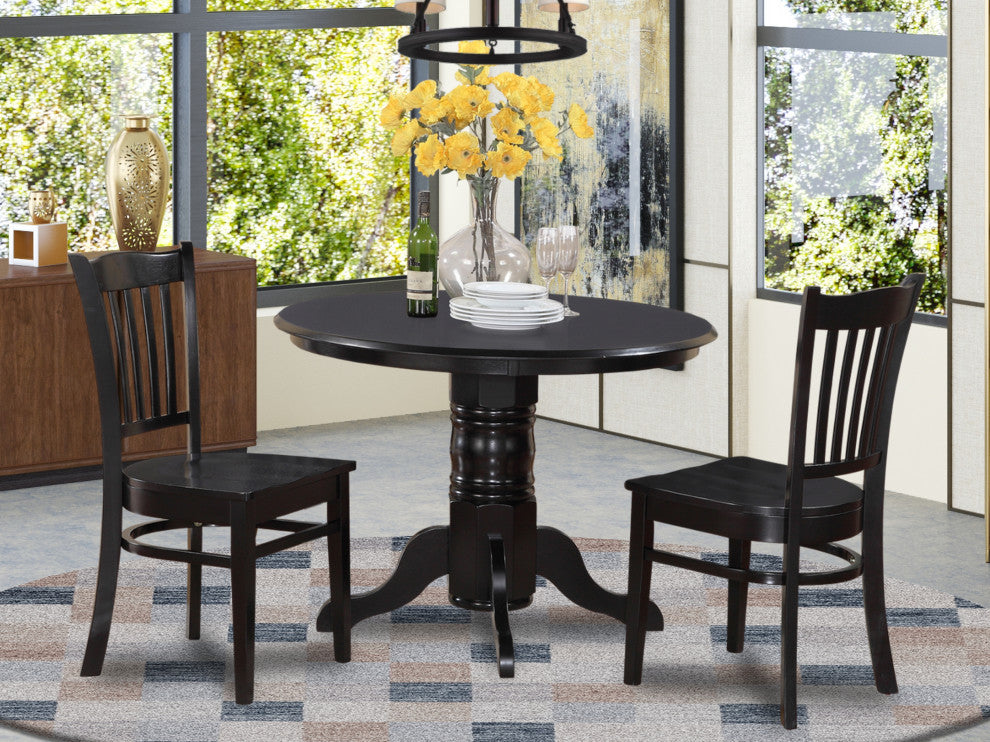 3 Pc Small Kitchen Table Set -Round Table And 2 Kitchen Chairs