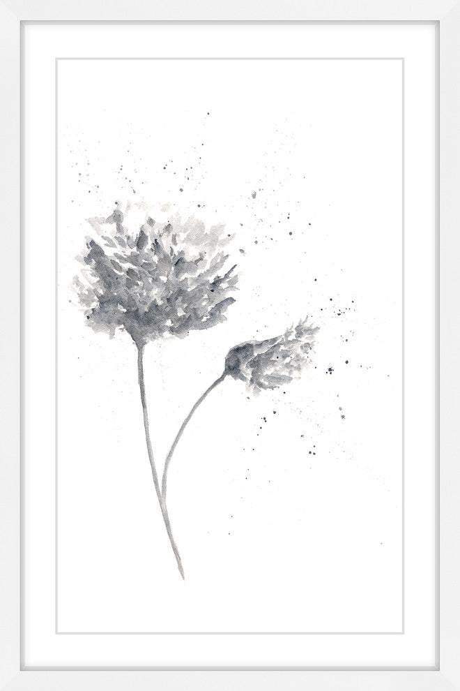 Marmont Hill, "Black and White Peony" by Thimble Sparrow Framed Painting, 30x45