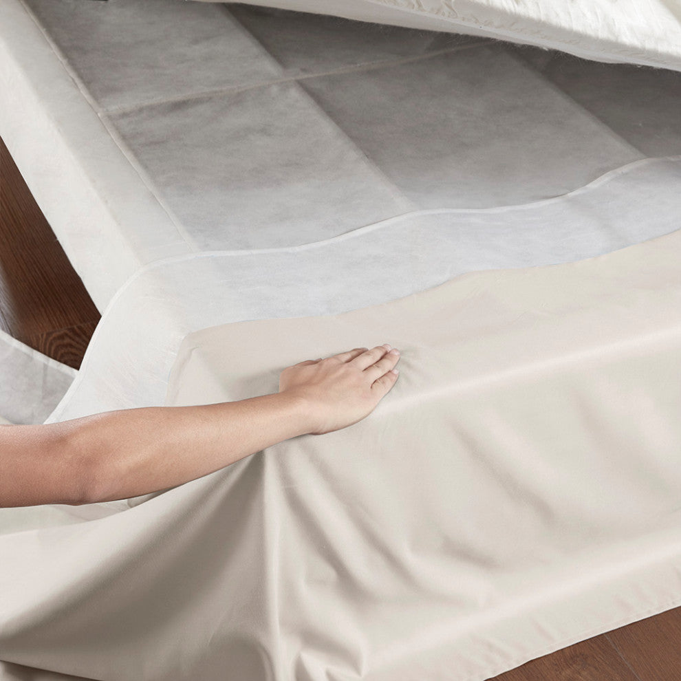 Madison Park Simple Fit Wrap Around Adjustable Bedskirt, Ivory