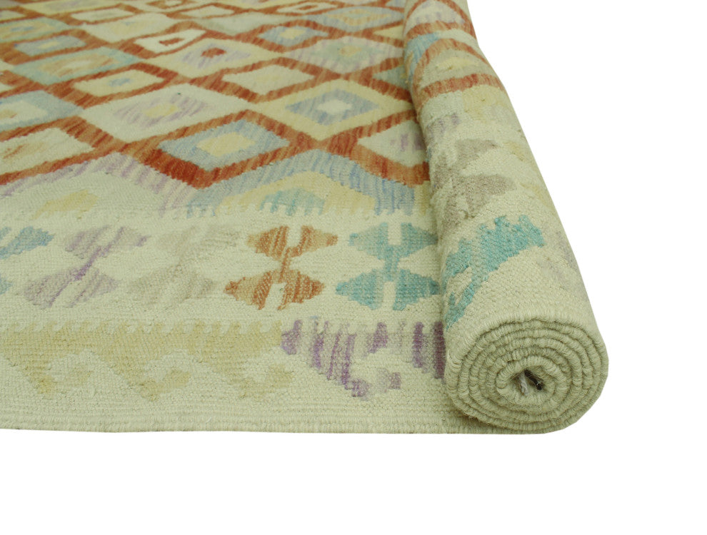 Sun Faded Kilim Malikzay Ivory Rug