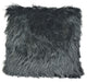 Faux Fur Grey Mongolian Sheepskin Decorative Throw Pillow, 19"x19"