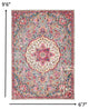 7' X 10' Pink And Gray Power Loom Area Rug