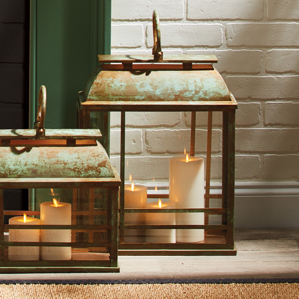 Elegant Vintage Style Distressed Bronze Multi Pillar Candle Holder Tall Rustic