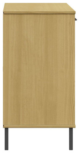 vidaXL Sideboard Buffet Console Cabinet with Metal Legs Brown Solid Wood OSLO