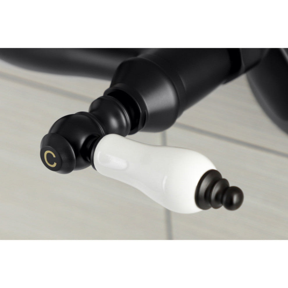 Kingston Brass KS512MB Two-Handle Wall Mount Bar Faucet, Matte Black