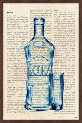 "Blue Vodka History" Framed Painting Print, 24"x36"