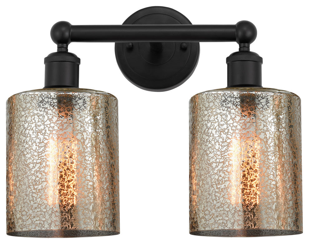 Innovations 616-2W-BK-G116 2 Light Bath Vanity Light, Matte Black