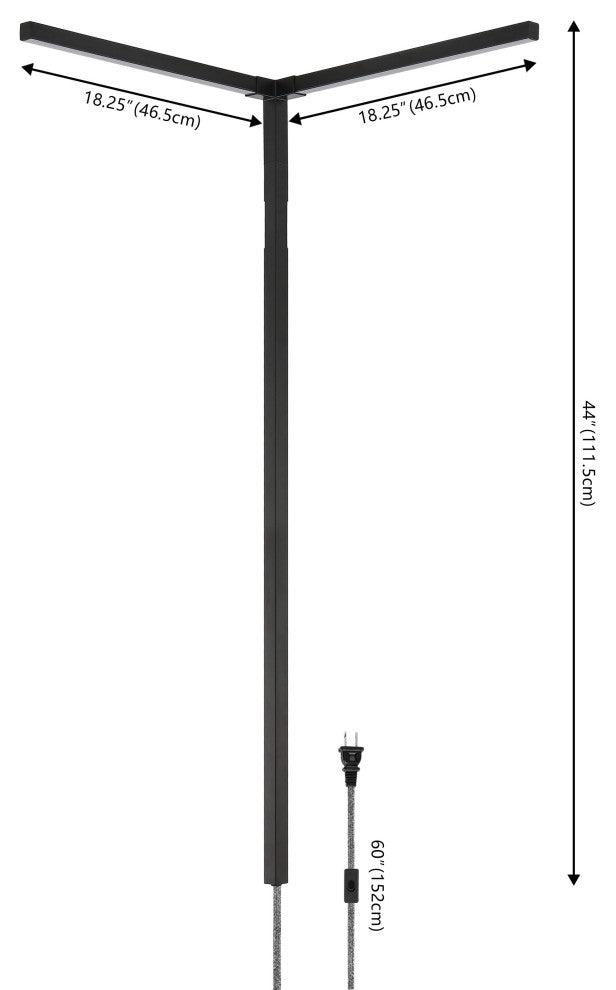 2-Light Modern Minimalist Iron Integrated Plug-In LED Sconce for Ceiling Corner