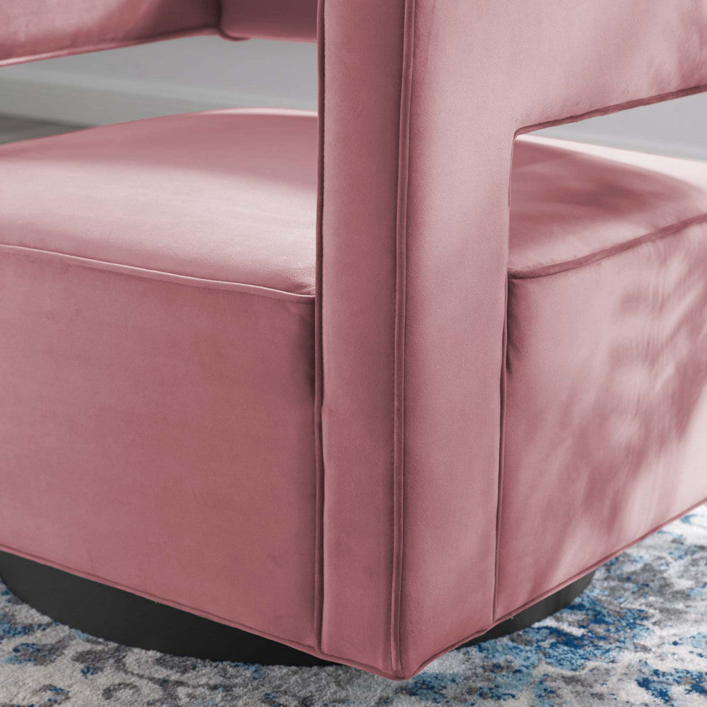 Armchair Accent Chair, Velvet, Pink, Modern, Living Lounge Hotel Hospitality