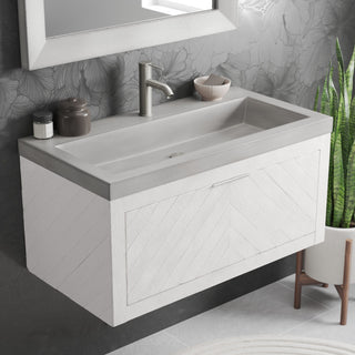 Trough 3619 Bathroom Sink, Ash, Single Faucet Cutout