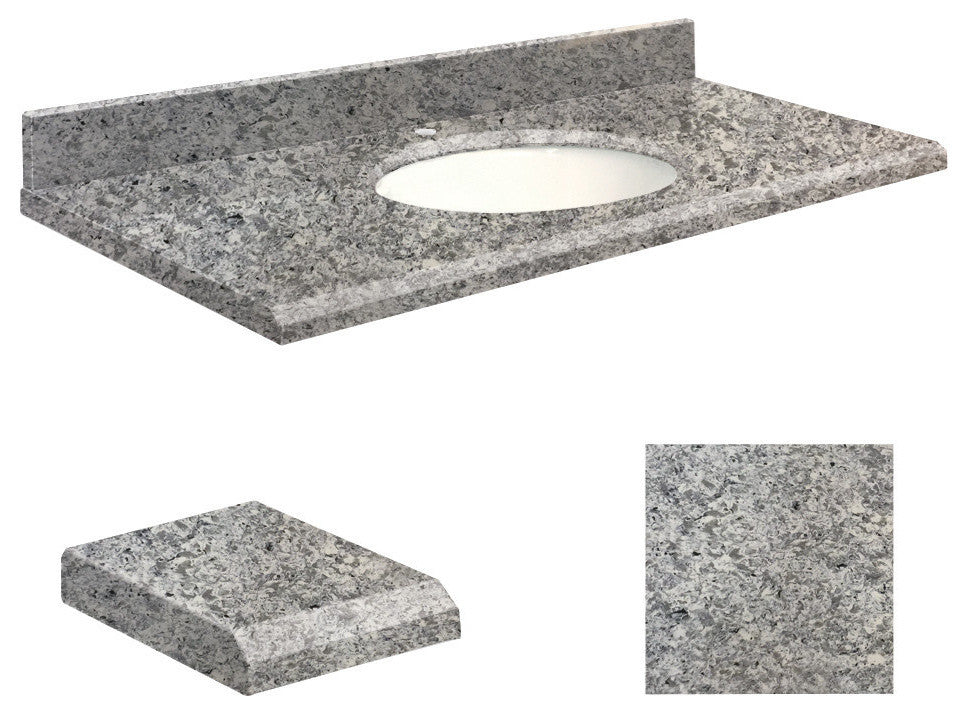 Quartz 31"x22" 1 Sink Vanity Top, Single Faucet Hole, Overture, White Bowl