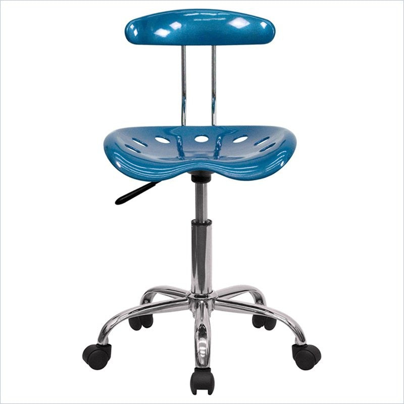 Flash Furniture Vibrant Office Chair in Blue and Chrome