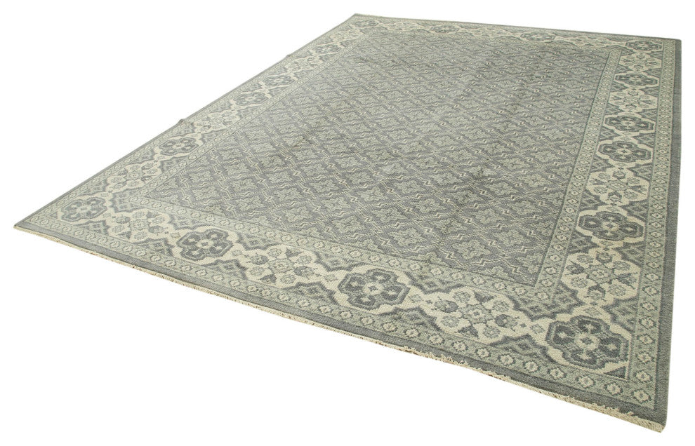 Rug N Carpet - Hand-Knotted Oriental 8' 10" x 11' 8" Soft Grey Oushak Rug