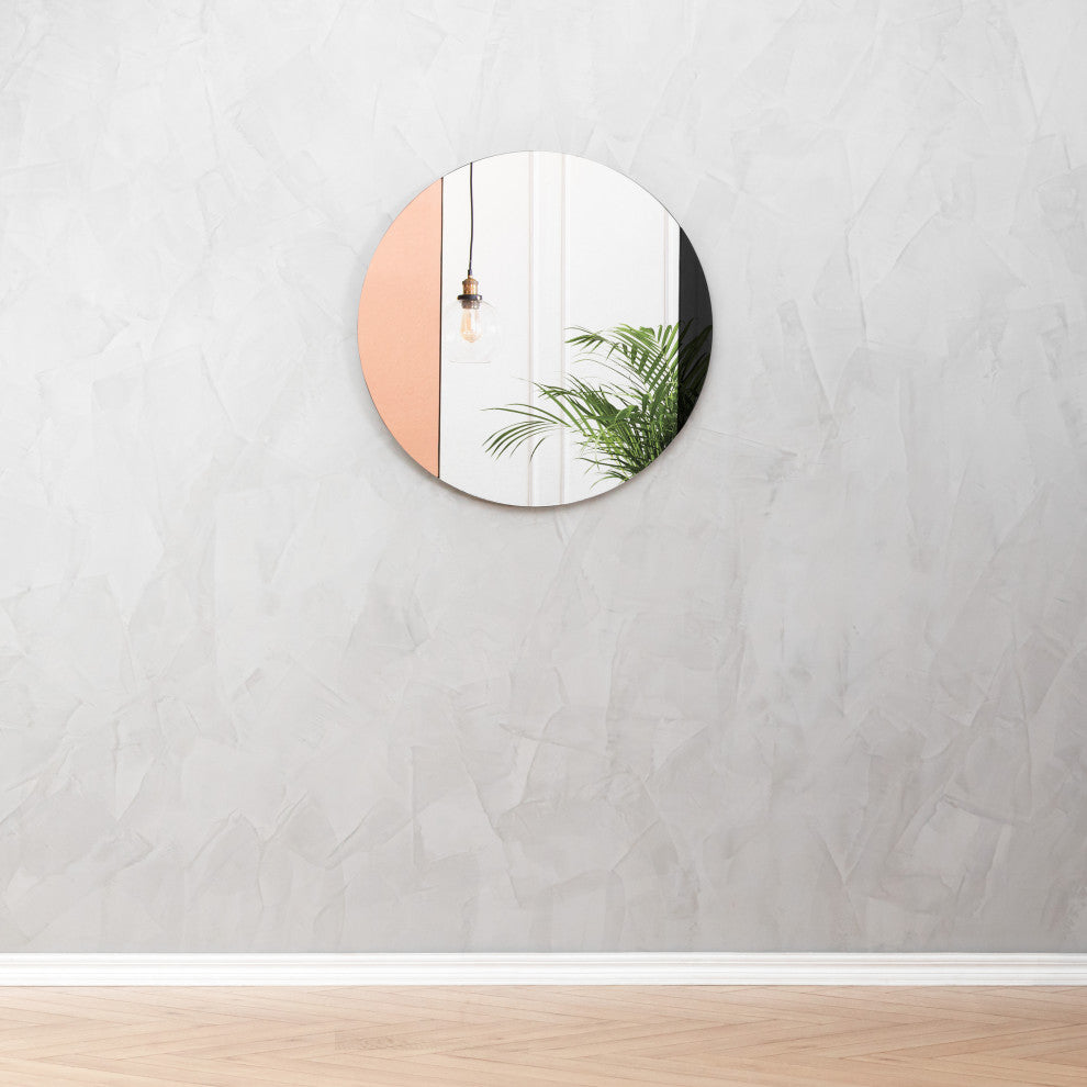 Alpha Accent Mirror, Black, Rose Gold, 24"