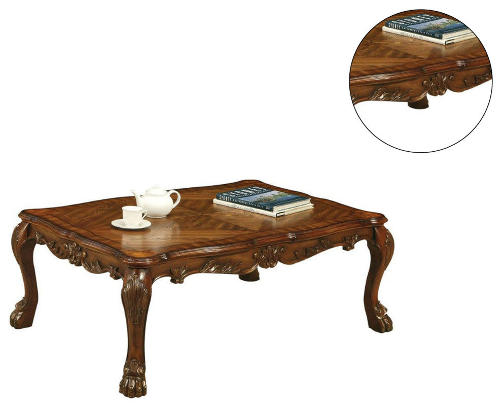 Rectangular Wooden Coffee Table, Cherry Oak