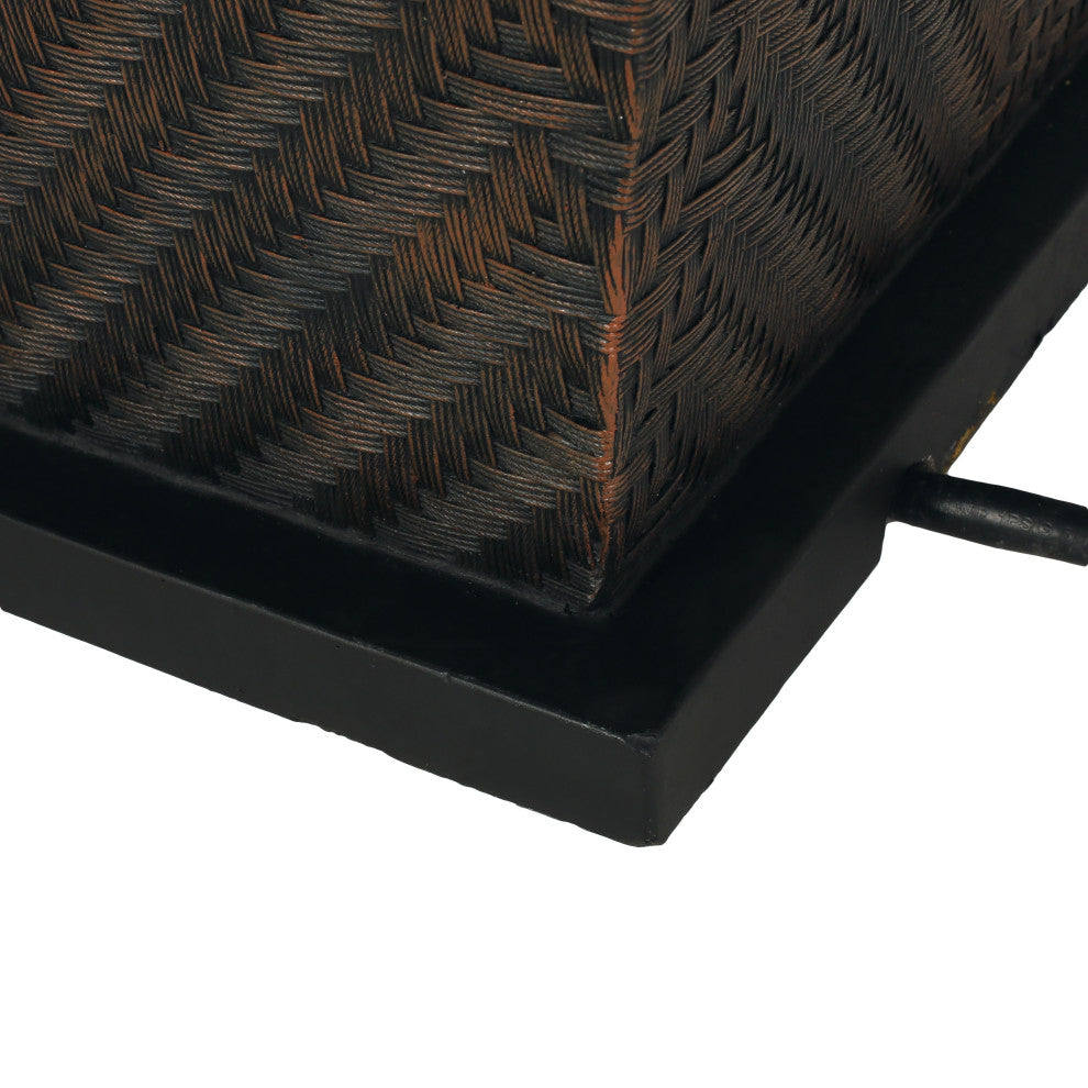 La Jolla Outdoor 50,000 BTU Rectangular Fire Pit, No Tank Holder