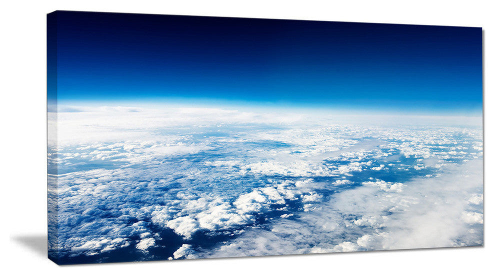 Stunning View from Airplane, Landscape Canvas Art Print, 60"x28"