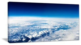 Stunning View from Airplane, Landscape Canvas Art Print, 60"x28"