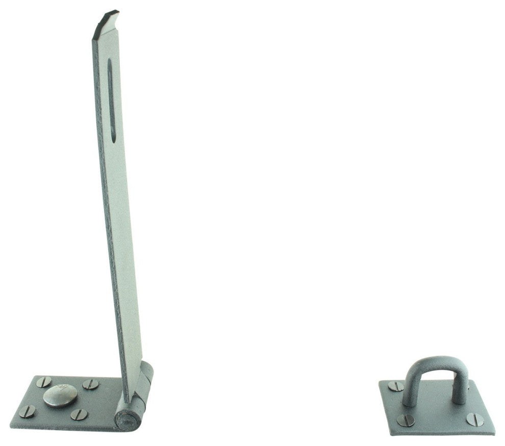 Heavy Duty Padlock Hasp Door Latch Large Black Wrought Iron 9.75" Strap