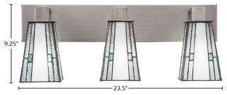 Apollo 3-Light Bath Bar, Graphite/Sky Ice Art