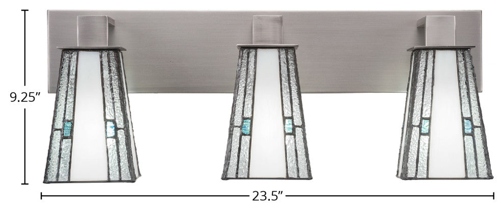 Apollo 3-Light Bath Bar, Graphite/Sky Ice Art