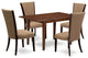 A Wooden Dining Set Of 4 Chairs, Light Sable Color, Table In Mahogany Finish