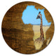 Africa Wildlife Map Design, Round Wall Art, 11"