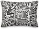 Black Maze Lines 14"x20" Spun Poly Pillow