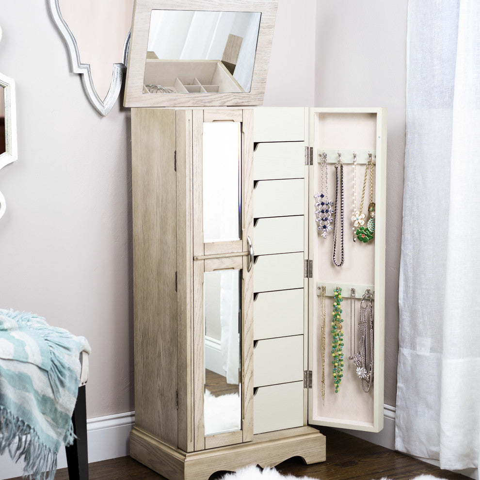 Meadow Jewelry Armoire, Espresso, Taupe Mist