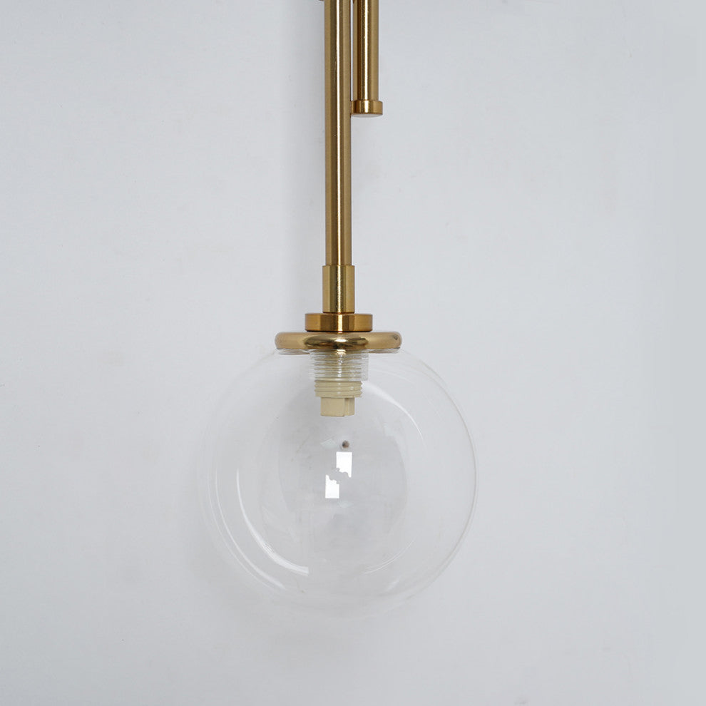 Modern Gold 3-Light Decorative Clear Glass Indoor Globe Wall Sconce