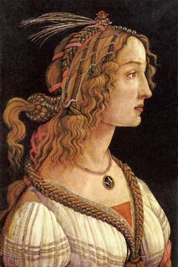 Portrait of Simonetta Vespucci - Gallery Wrapped Canvas Art 28" x 42"