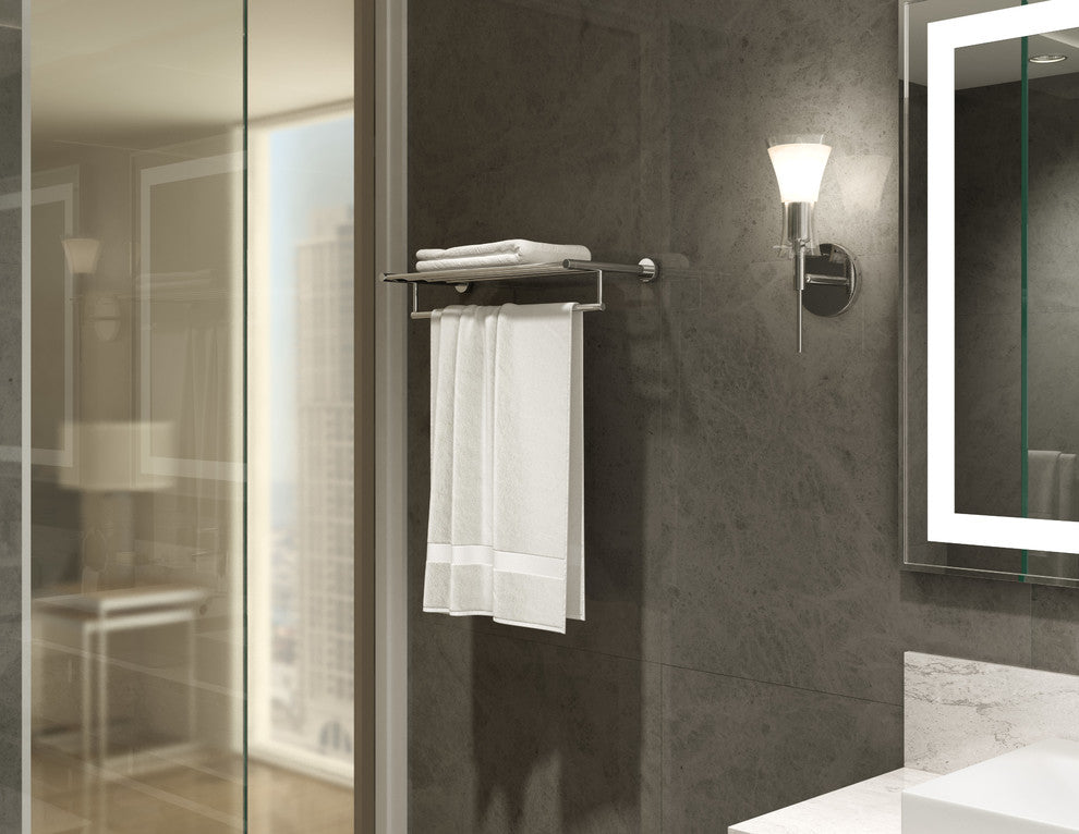 Dia 22 Inch Towel Shelf with Mounting Hardware, Chrome